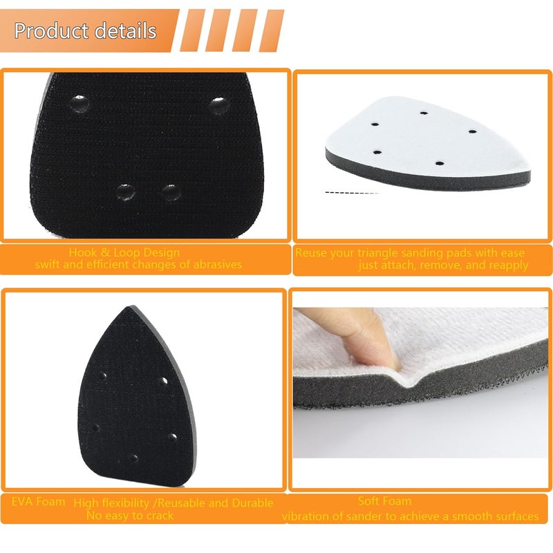 CTPICXM 2pcs Mouse Detail Sanding Interface Pad 140mm*90mm 5 Holes Foam Interface Mouse Sander Sandpaper Backing Pad - Image 3